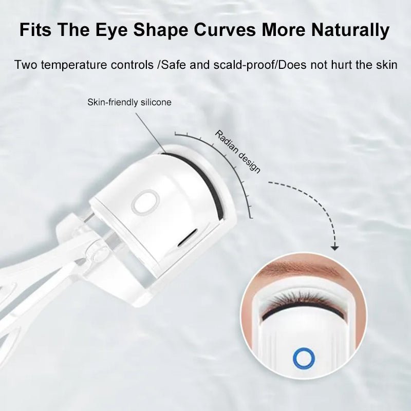 Portable Electric Heated Eyelash Curler with Long - Lasting Power White