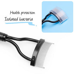 Portable Steel Needle Eyelash Comb & Brow Correction Beauty Tool Collapsible