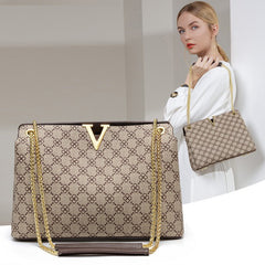 Printed Clutch One Shoulder Chain Handbag Four leaf flower