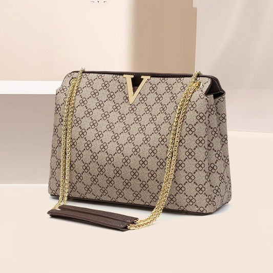 Printed Clutch One Shoulder Chain Handbag Four leaf flower