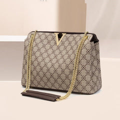 Printed Clutch One Shoulder Chain Handbag Four leaf flower