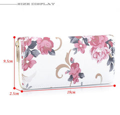 Printed Clutch Wallet for Ladies Rose Red