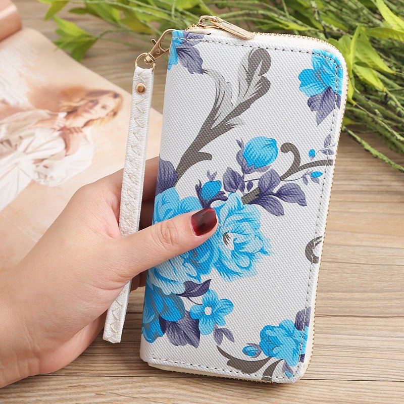 Printed Clutch Wallet for Ladies Blue