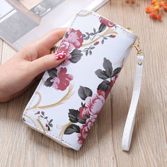 Printed Clutch Wallet for Ladies Dark red