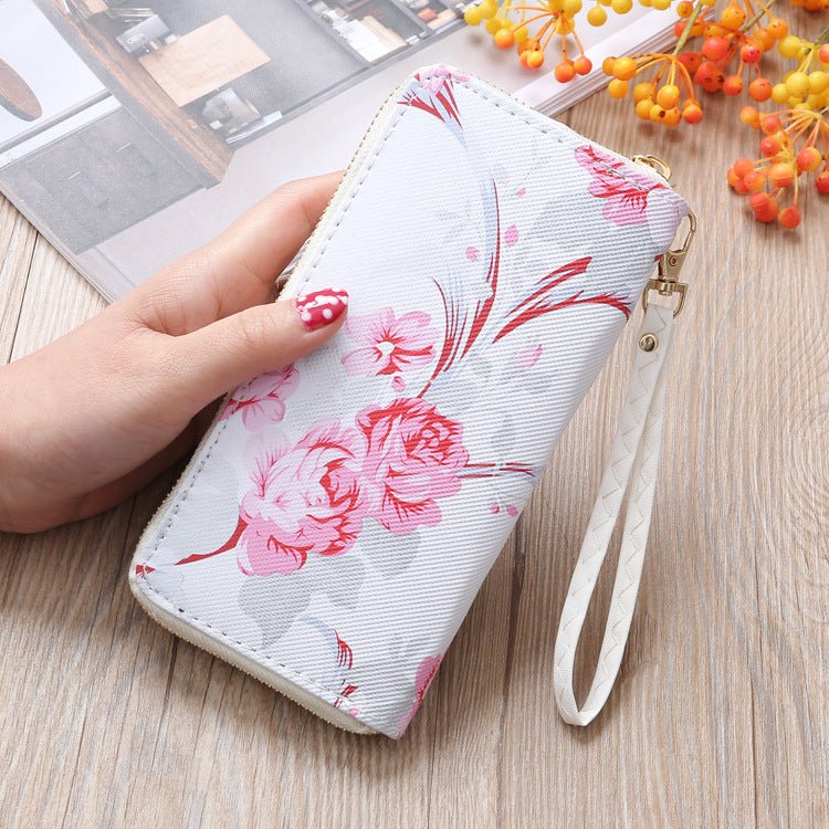 Printed Clutch Wallet for Ladies Rose Red