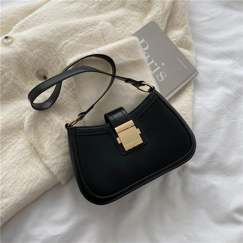 PU Simple Women's Shoulder Bag Black