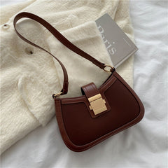 PU Simple Women's Shoulder Bag Brown