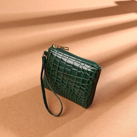Purse Bag PU Solid Color Clutch Green