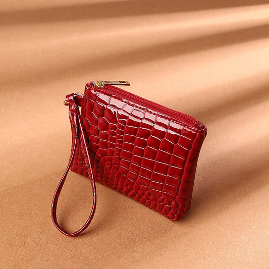 Purse Bag PU Solid Color Clutch Red