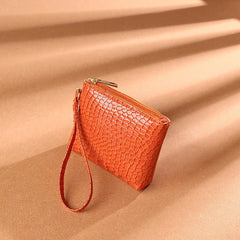 Purse Bag PU Solid Color Clutch Orange