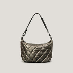 Quilted Nylon Crossbody Bag: Stylish and Spacious for Women Gray