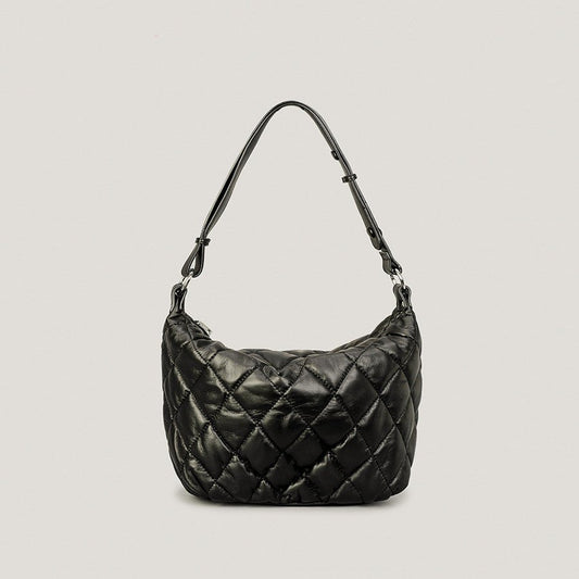 Quilted Nylon Crossbody Bag: Stylish and Spacious for Women Black