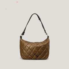 Quilted Nylon Crossbody Bag: Stylish and Spacious for Women Brown