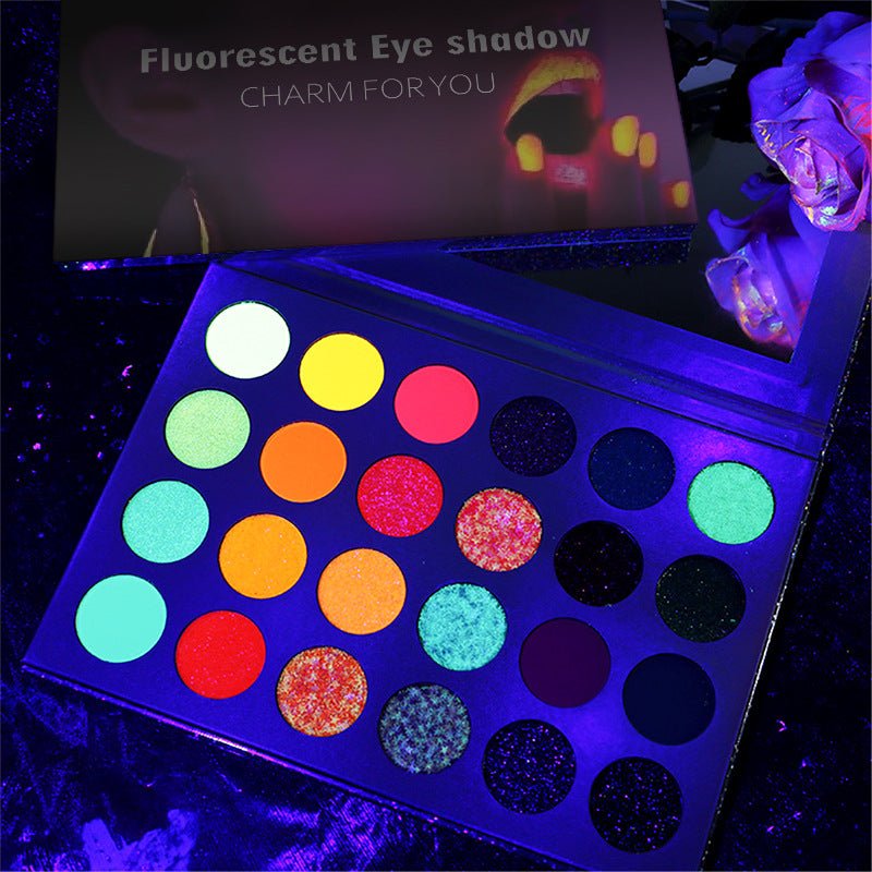 Radiant UV Glow in the Dark Eyeshadow Palette Set - Lasting Glow 24 colors