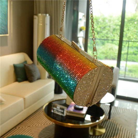 Rainbow Gradient Clutch Bag - Luxury Evening Purse for Women Color