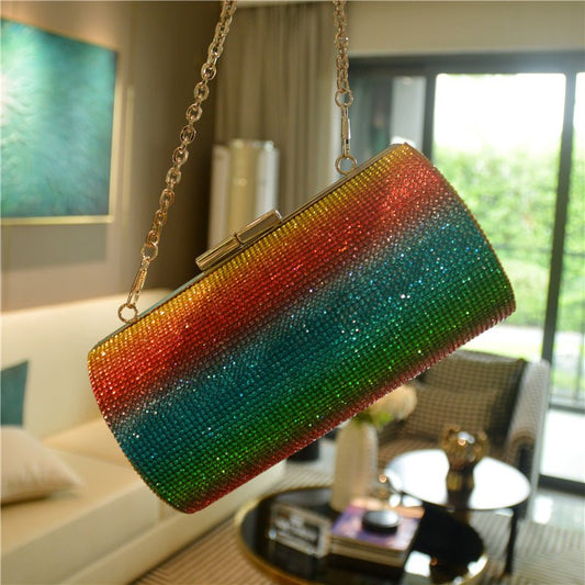 Rainbow Gradient Clutch Bag - Luxury Evening Purse for Women Color