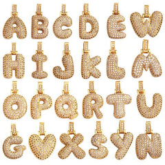 Rap Fashion Fat Letter Pendant Parts: Stylish Pendant Element Gold