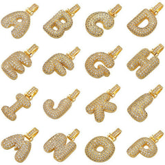 Rap Fashion Fat Letter Pendant Parts: Stylish Pendant Element Gold