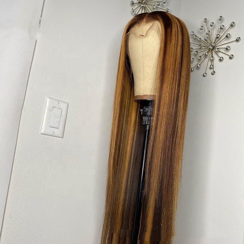 Real Hair T - shaped Wig Headgear in Piano Color 10inch