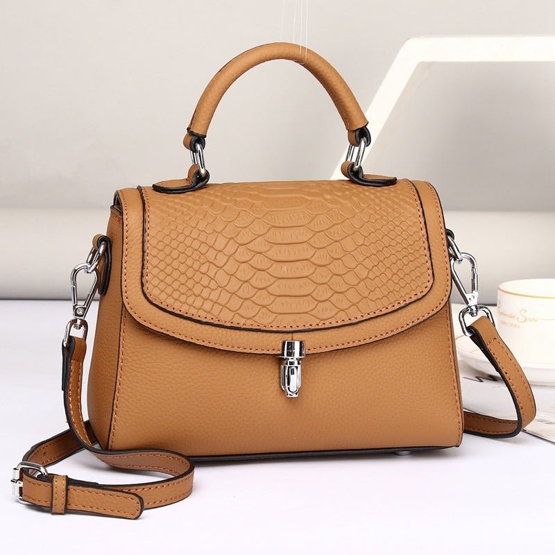 Real Leather Clutch Cross Shoulder Bag, Head Layer Brown