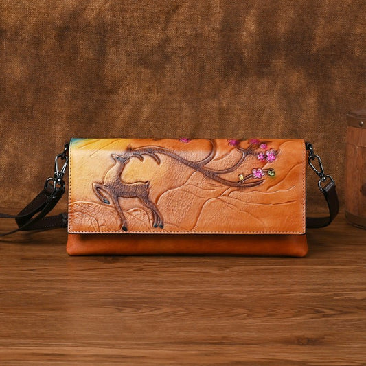 Retro Embossing Colored Clutch Small Toe Cap Retro Black