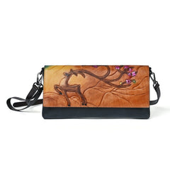 Retro Embossing Colored Clutch Small Toe Cap Retro Black