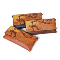 Retro Embossing Colored Clutch Small Toe Cap Retro Black