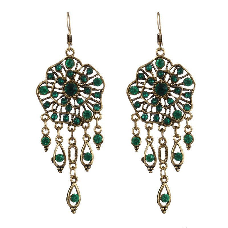 Retro Ethnic Style New Earrings - Creative Women's Fashion DC1992 4 Green