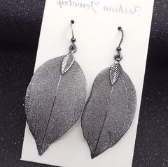 Retro Fashion Elegance Long Hollow Leaves Eardrops - Stylish Earrings White K