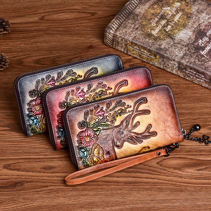 Retro Personality Clutch With Zipper Wallet Black