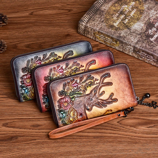 Retro Personality Clutch With Zipper Wallet Black