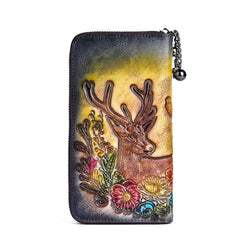 Retro Personality Clutch With Zipper Wallet Black