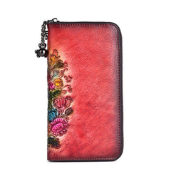 Retro Personality Clutch With Zipper Wallet Pink
