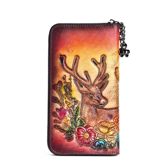 Retro Personality Clutch With Zipper Wallet Pink