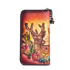Retro Personality Clutch With Zipper Wallet Pink