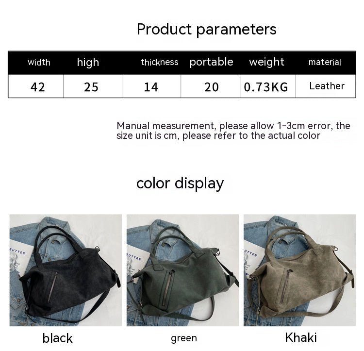 Retro Shoulder Bag: Casual Large Capacity Women's Fashion Khaki