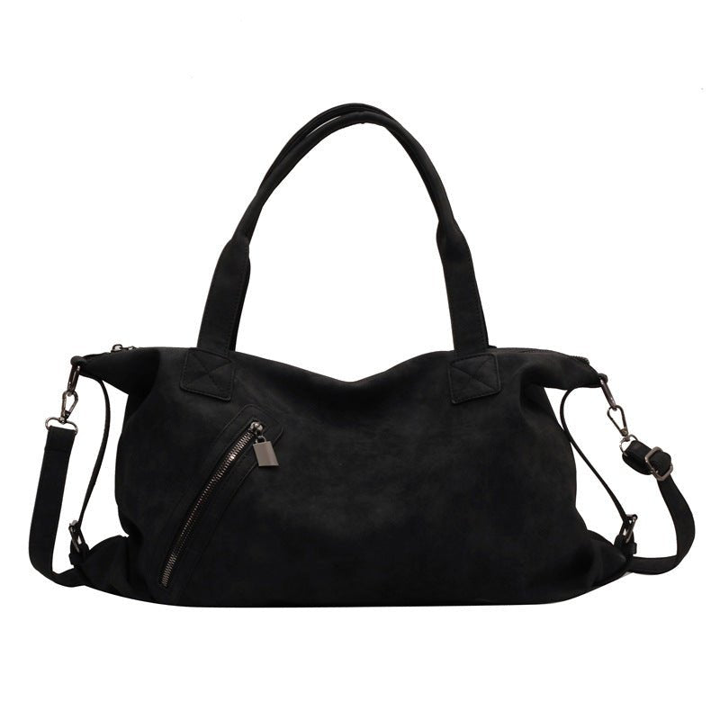 Retro Shoulder Bag: Casual Large Capacity Women's Fashion Black