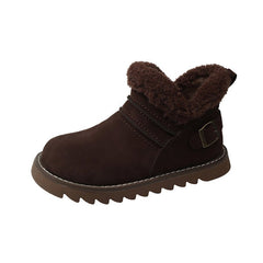 Retro Trendy And Fashion All - matching Comfy Cotton Ankle Boots Brown