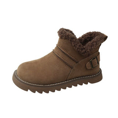 Retro Trendy And Fashion All - matching Comfy Cotton Ankle Boots Brown