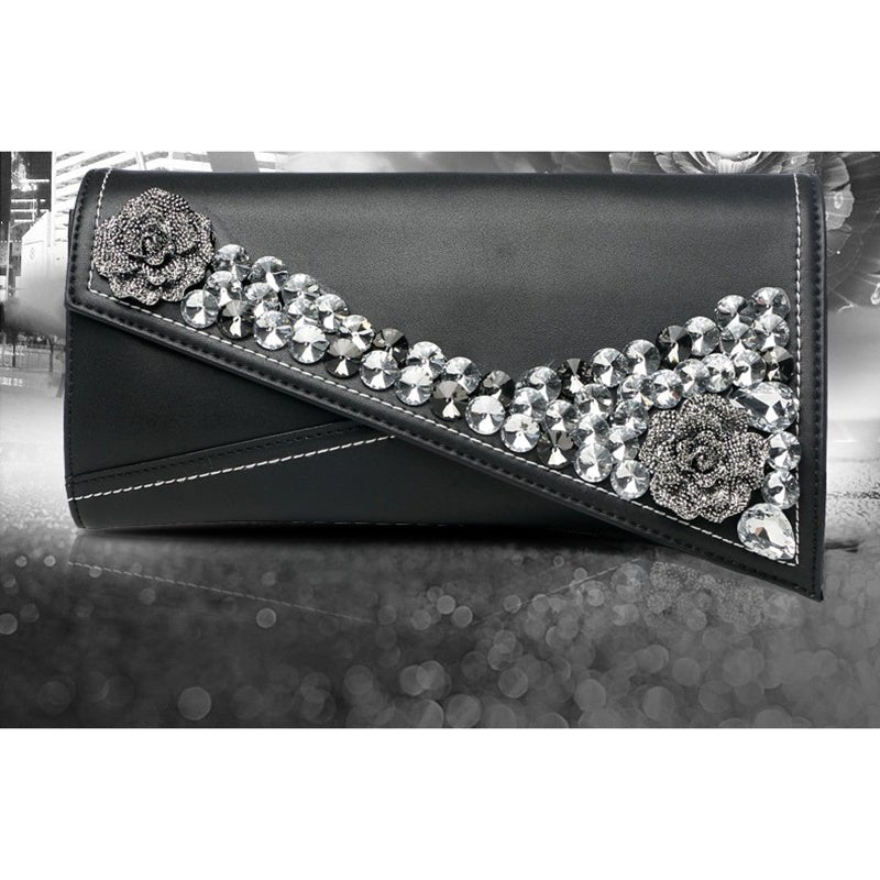 Rhinestone Crossbody Clutch Envelope Small Bag Red