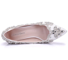 Rhinestone High Heel Shoes Women's Stiletto White Diamond