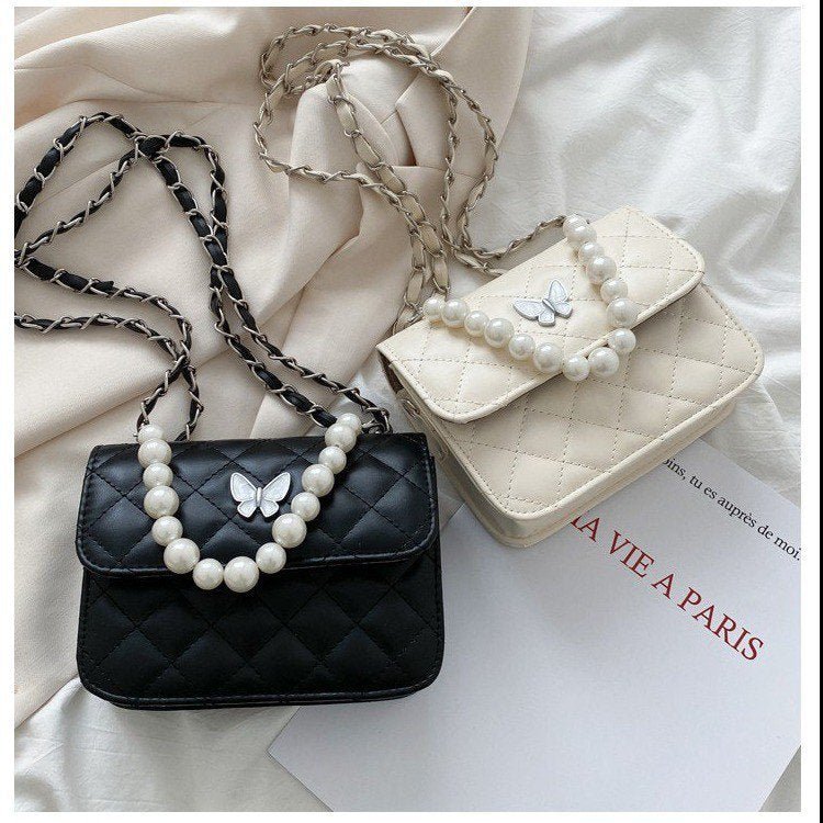 Rhombic Crossbody Bag - New Simple Fashion Women's Shoulder Bag Black Butterfly