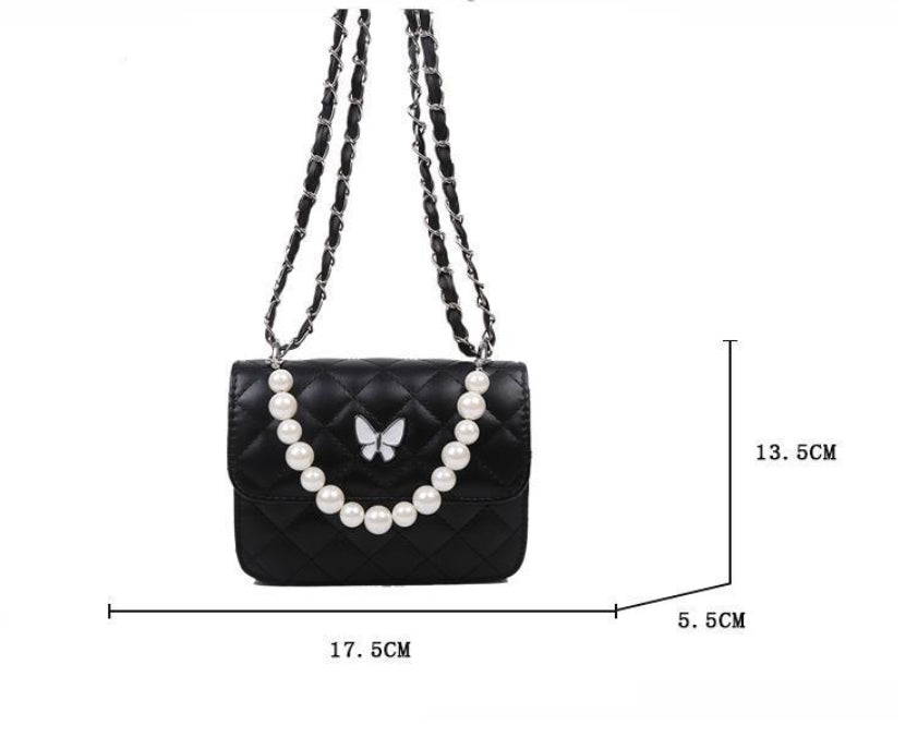 Rhombic Crossbody Bag - New Simple Fashion Women's Shoulder Bag Black Butterfly