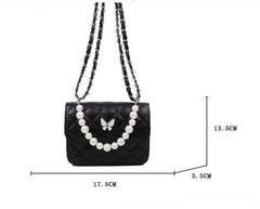 Rhombic Crossbody Bag - New Simple Fashion Women's Shoulder Bag Black Butterfly