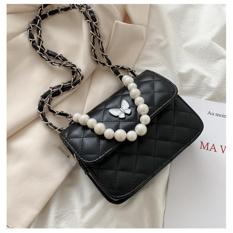 Rhombic Crossbody Bag - New Simple Fashion Women's Shoulder Bag Black Butterfly