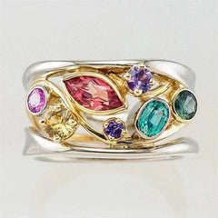 Ring Diamond Wave Line Ornament Silver