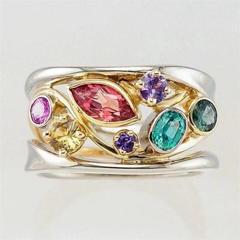Ring Diamond Wave Line Ornament Silver