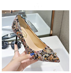 Rivet heels cat heels Pink