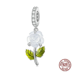 Rose S925 Silver Pendant: Creative UV Color Changing Charm Rose Pendant