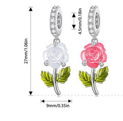 Rose S925 Silver Pendant: Creative UV Color Changing Charm Rose Pendant